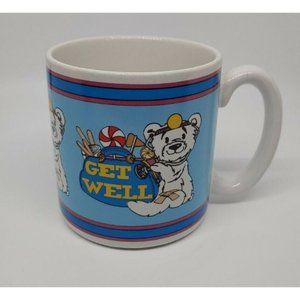 Vintage M&D Balloons Get Well Coffee Mug 1990 Doctor Teddy Bear Get Well Soon